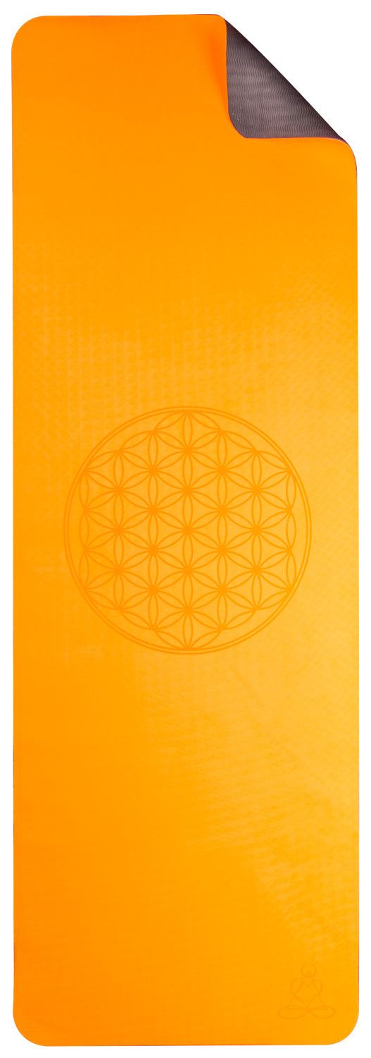 Yoga mat TPE ecofriendly - orange/gray