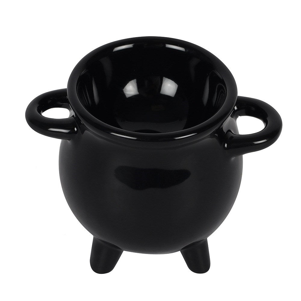 Egg cup witch's cauldron with broom spoon witch's brew cauldron