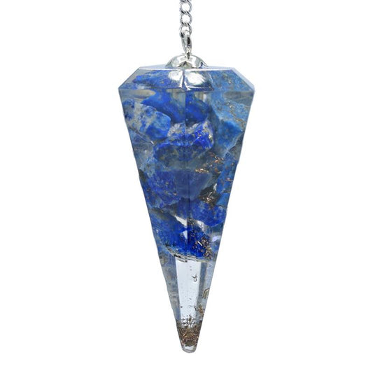 Orgonite pendulum lapis lazuli with pointed facet