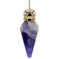Pendel Amethyst mit Facettespitze + Zierperle