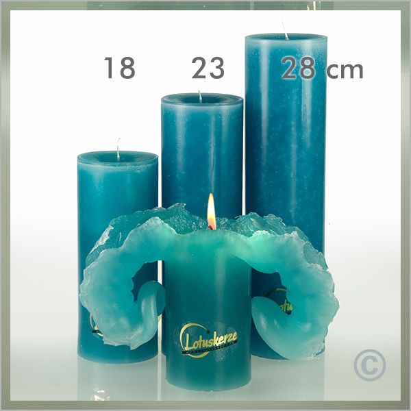 Lotus candle turquoise