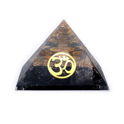 Orgonite Chakra Pyramid Black Tourmaline with OM
