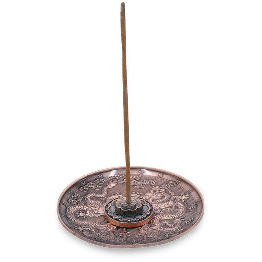 Incense stick holder dragon copper colored