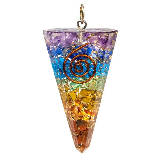 Orgonite pendant conical multicolored