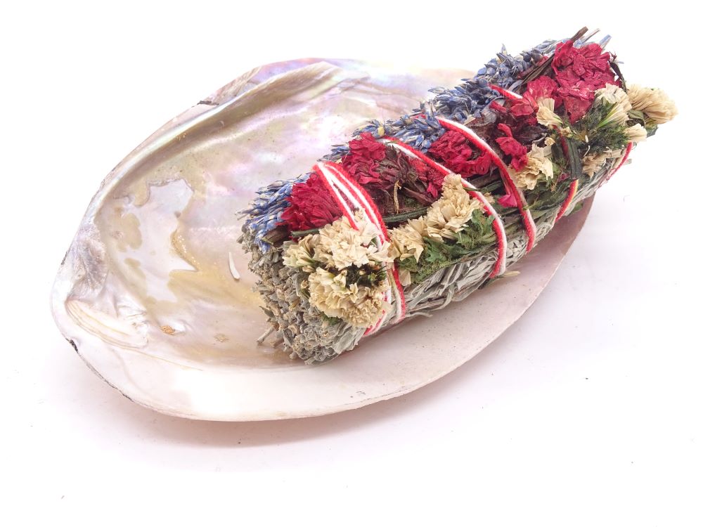 Blauer Salbei, Statice sinuata & Sorghum Smudge Stick