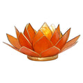 Lotus tea light holder orange 2nd chakra gold colored