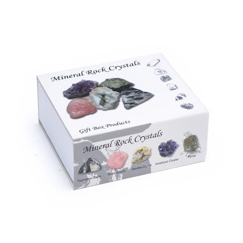 Gift box with 5 raw crystal stones