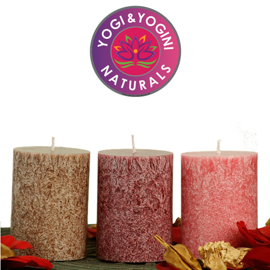 Yogi &amp; Yogini stearin candles 3 x EARTH