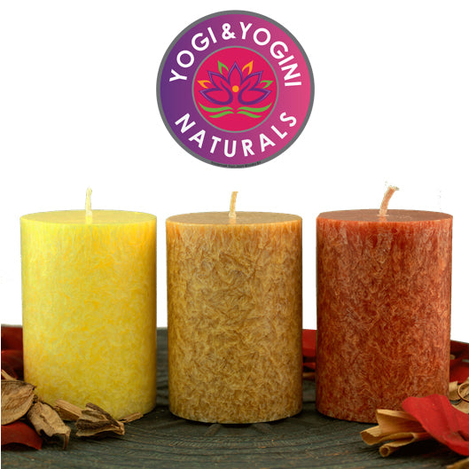 Yogi &amp; Yogini stearin candles 3 x SUNSET