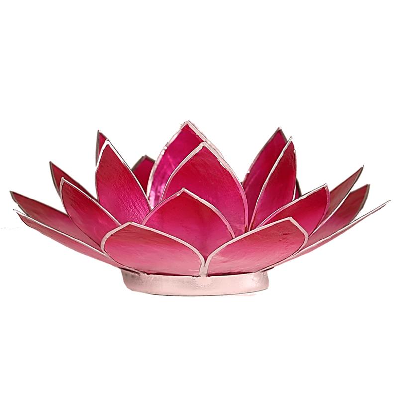Lotus tea light holder pink silver