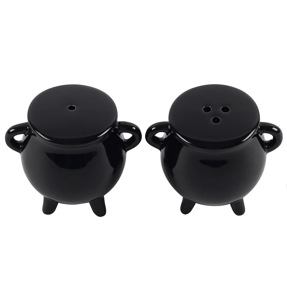 Salt &amp; pepper shakers in a witch's cauldron design 