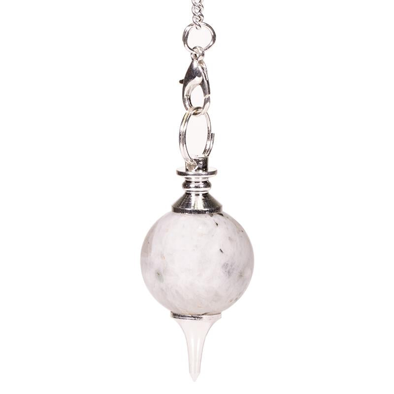 Pendulum moonstone, spherical shape &amp; metal