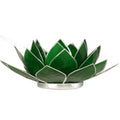 Lotus tea light holder green 4th chakra silver