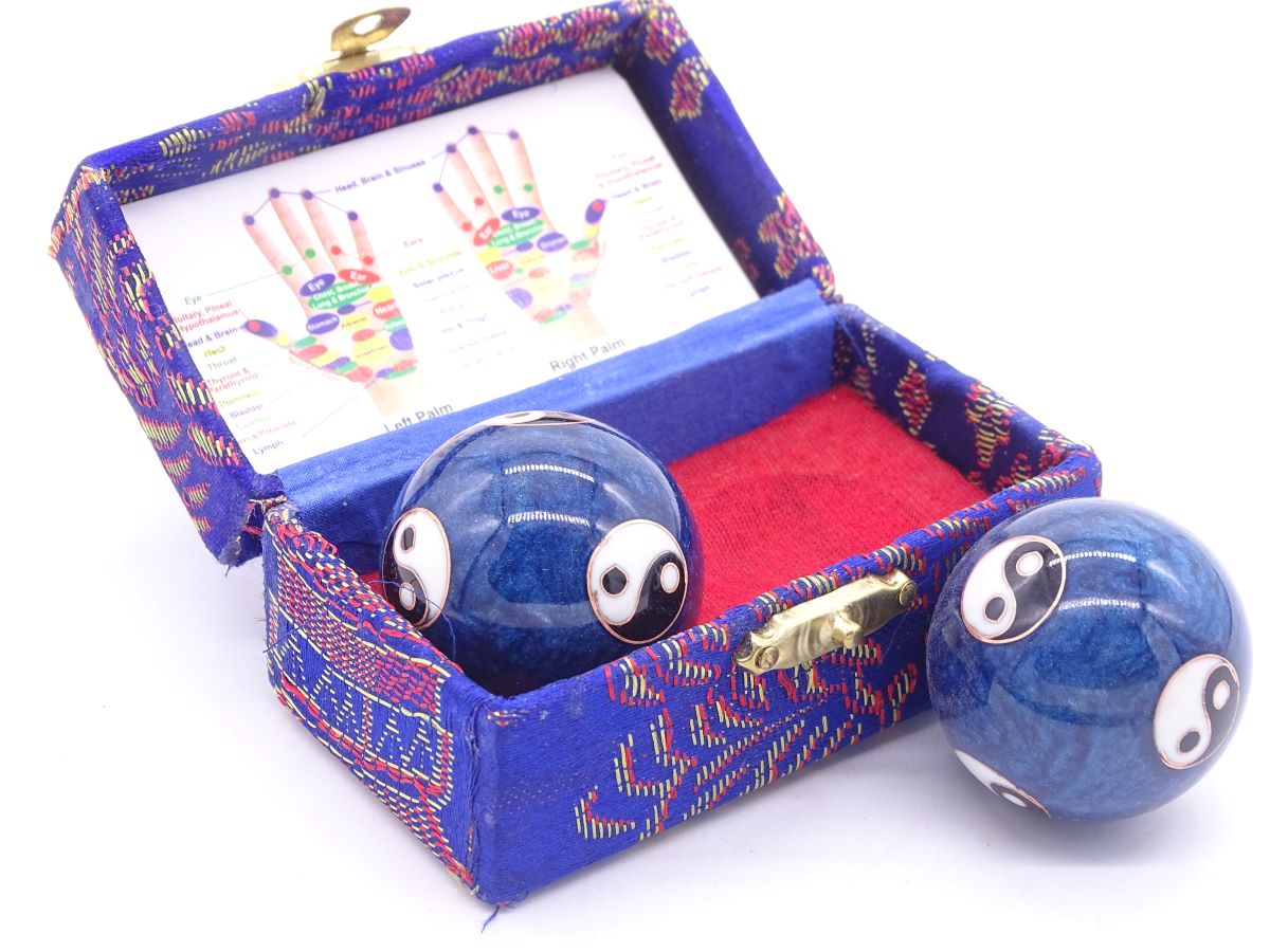 Qi-Gong balls blue (Yin Yang small) 3.5 cm