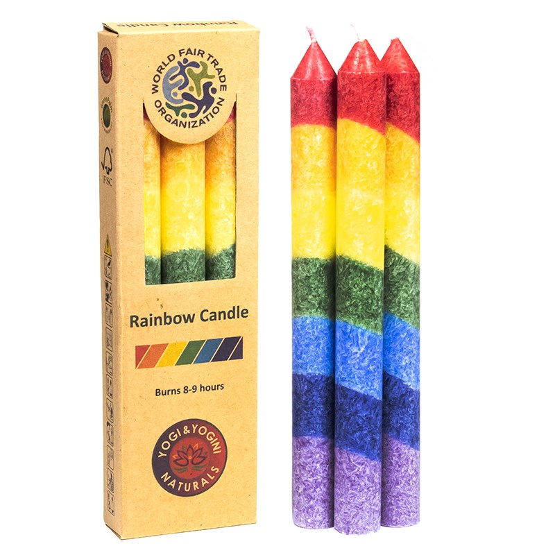 Yogi &amp; Yogini Rainbow Stearin Candle thin, neutral scent