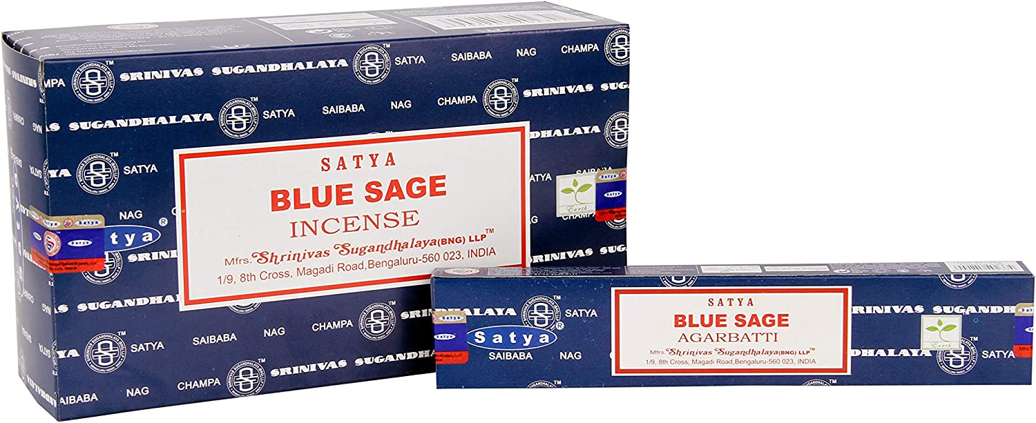 Satya Blue Sage Räucherstäbchen Verpackung