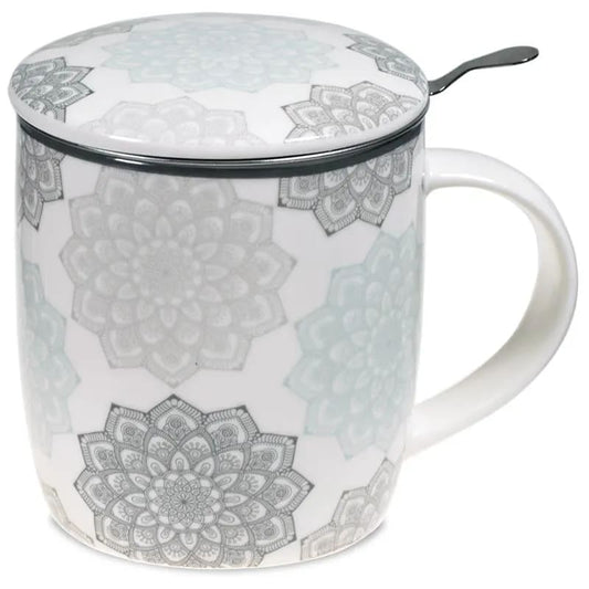 Set of teacup mandala gray