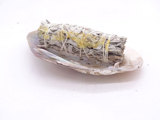 White sage with copal resin incense bundles