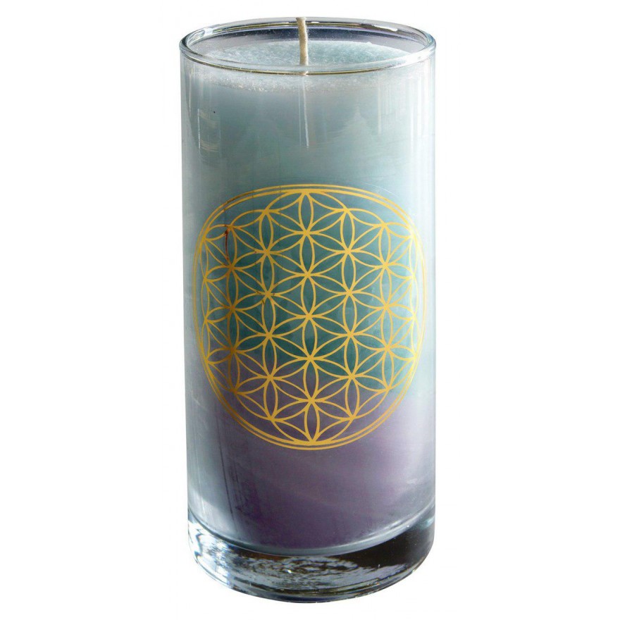 Candle "Sea BDL" in a pastel glass 