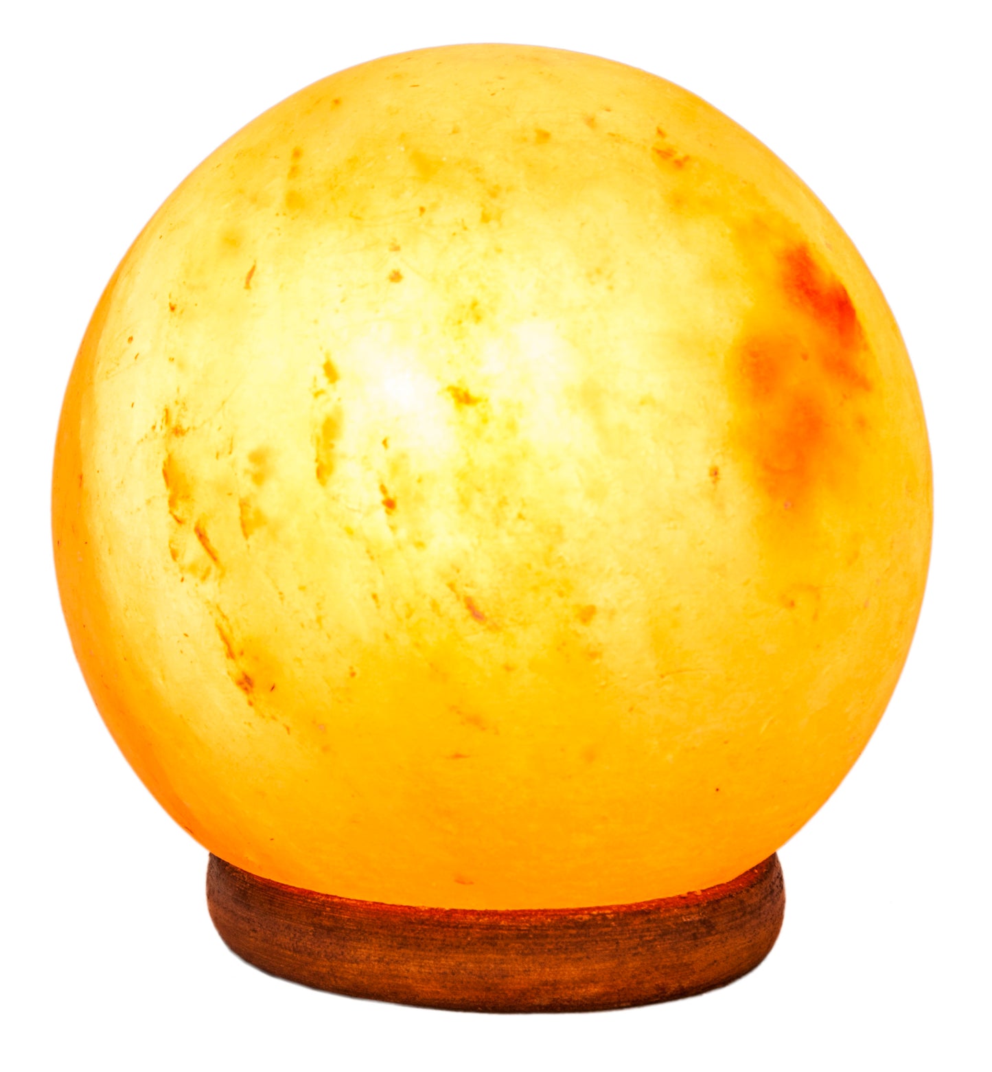 Berk Salzkristall-Kugel Lampe mit Holzsockel ca. 15  cm
