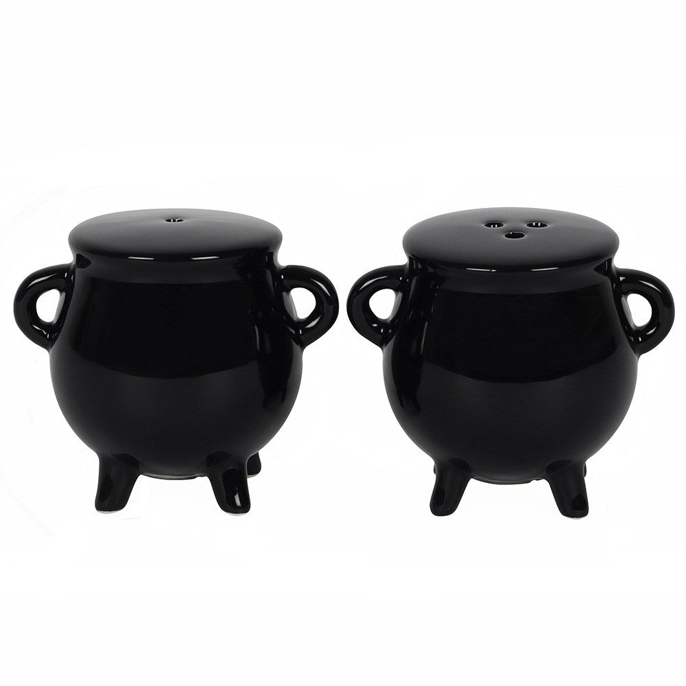 Salt &amp; pepper shakers in a witch's cauldron design 