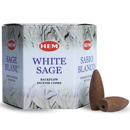 HEM Rückflusskegel Weißer Salbei - 40 Kegel für Reinigung und Entspannung