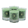 Palm Light Chakra Votive Candle, Green, Set of 4